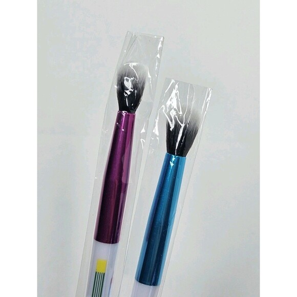 NEW Limited Edition Tetris x Ipsy Makeup Blending Brush Pink & Blue Lot Of 2 - Picture 2 of 4